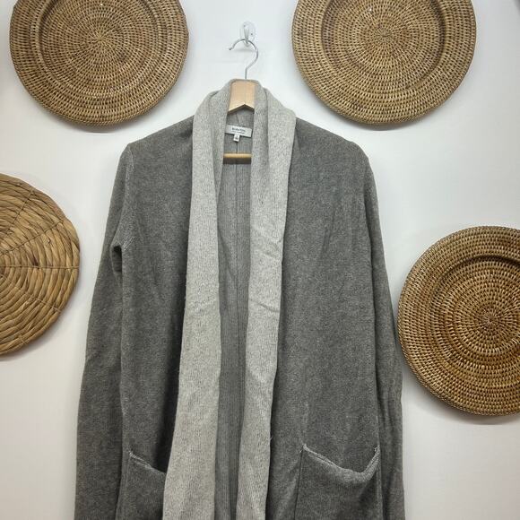 Aritzia Babaton Gray Wool Cashmere Open Front Knit Cardigan Sweater Small Cozy - Picture 4 of 7